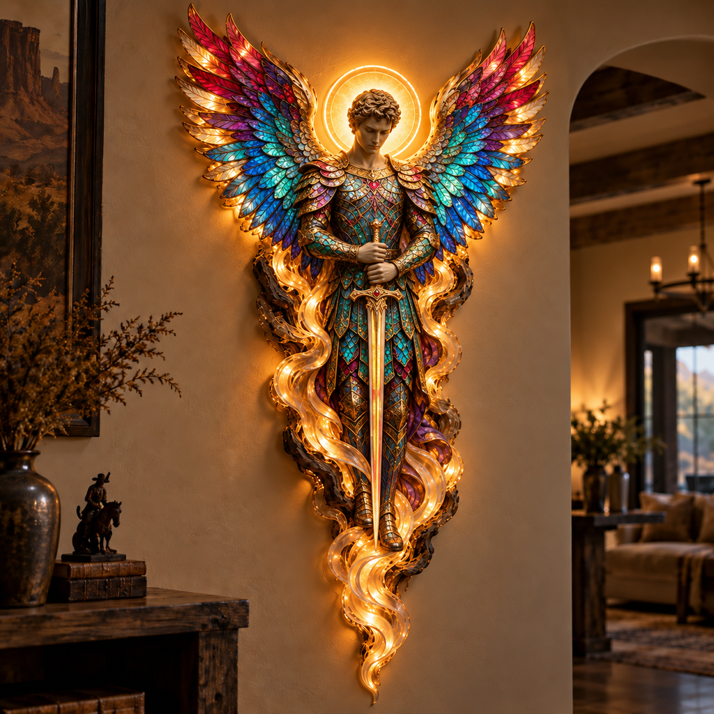 ✝️ HaloGrace – Lighted Angel Wall Sculpture ✨