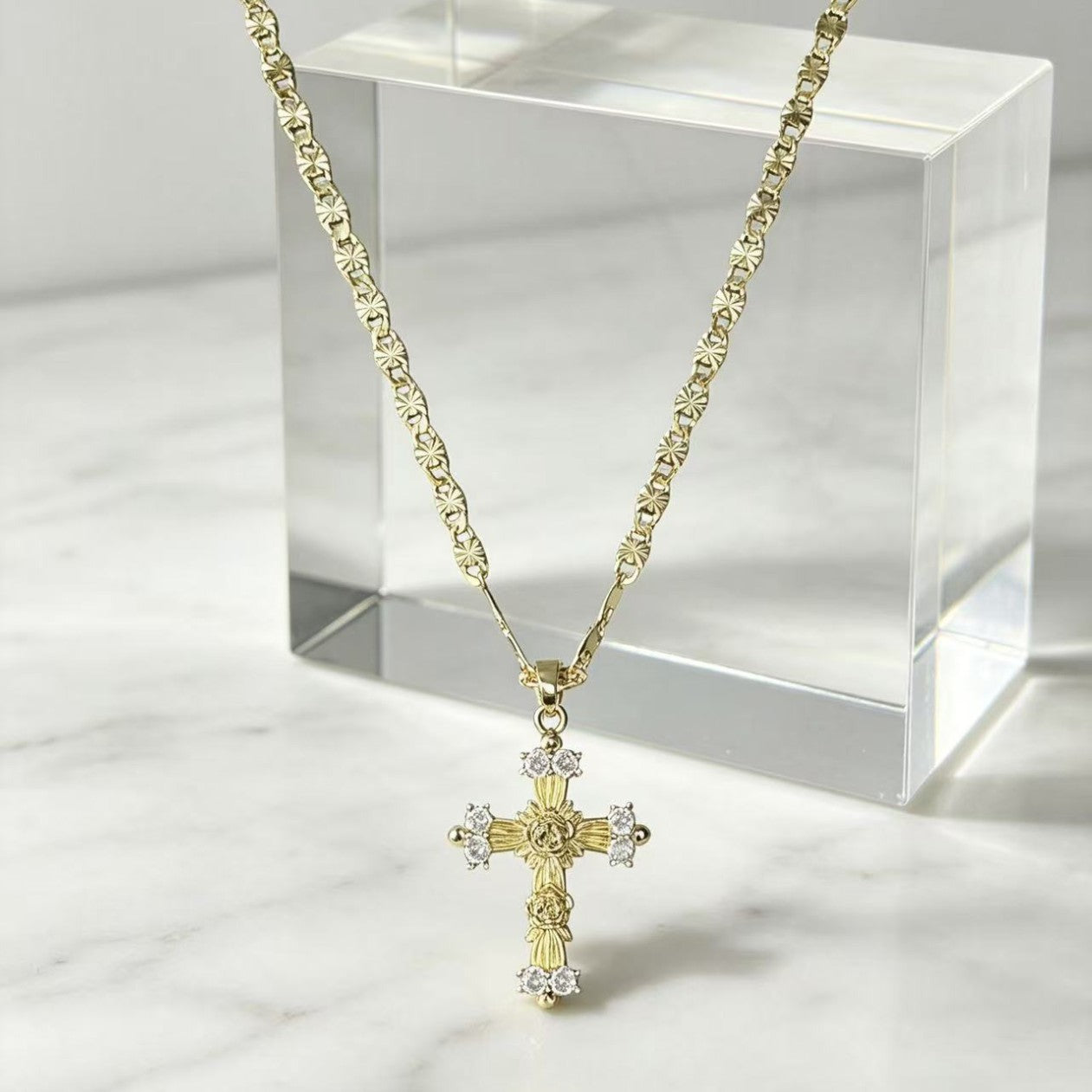 SeraphShield – 💥 Tri-Tone Guardian Angel Pendant Necklace