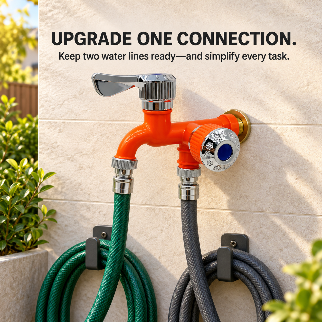 💧 TwinTap – Dual-Outlet Faucet with Two Independent Water Connections for Laundry, Garden & Everyday Cleaning