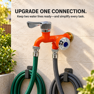 💧 TwinTap – Dual-Outlet Faucet with Two Independent Water Connections for Laundry, Garden & Everyday Cleaning
