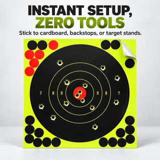 StickShot – 8 x 8 in (20.3 x 20.3 cm) Self-Adhesive Peel & Stick Shooting Targets