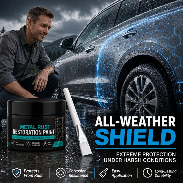 RustRevive – ✨🥳🥳💞🔧🏠 Metal Rust Protection Black Repair Paste for Gates, Railings & Tools 🛡️✨
