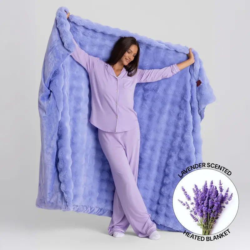 LavenderEmber – Lavender-Scented Heated Faux-Fur Blanket