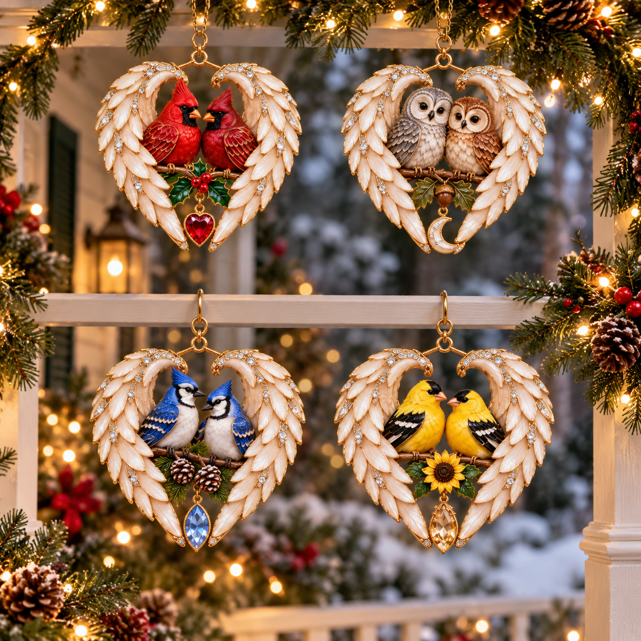 ❤️WingMemory – 2026 Angel Wing Heart Christmas Ornaments