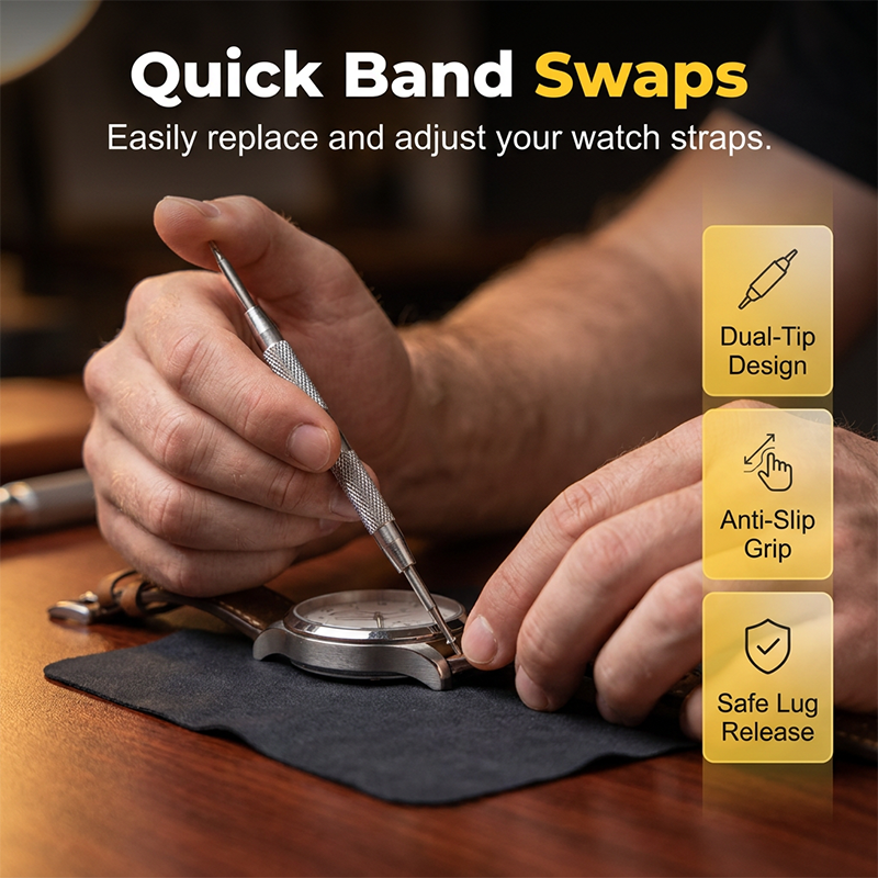 TickMaster – 🎉🔧 Pro Watch Repair Kit for Case Opening, Band Sizing and Battery Swaps ⌚