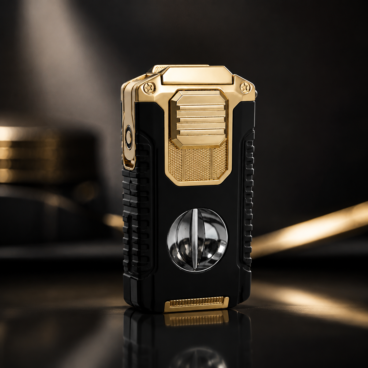TriFlame – Vintage-Inspired Refillable Triple Torch Lighter with Built-In Tools