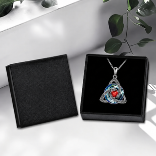 TrinityHeart – Celtic Birthstone Trinity Knot Necklace, a Symbol of Faith, Love & Forever