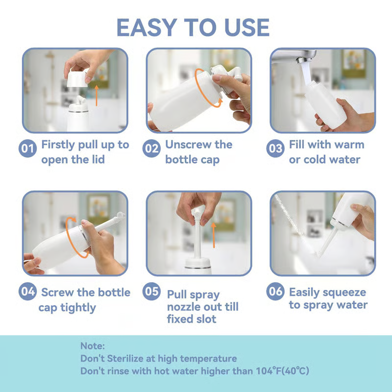 💧RinseEase 🧼 – 🕌 Portable Leak-Proof Bidet for Wudu & Daily Hygiene, 13.5 oz (400 ml) 🛒