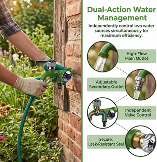 💧 TwinTap – Dual-Outlet Faucet with Two Independent Water Connections for Laundry, Garden & Everyday Cleaning