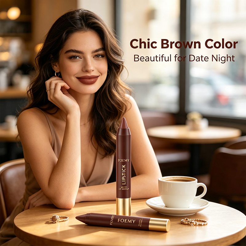 CocoaGlide – Matte Brown 2-in-1 Waterproof Lipstick💄