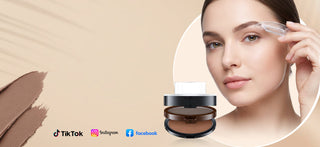 BrowPress – Instant Adjustable Eyebrow Stamp with Two-Color Brow Powder, Waterproof & Smudge-Proof