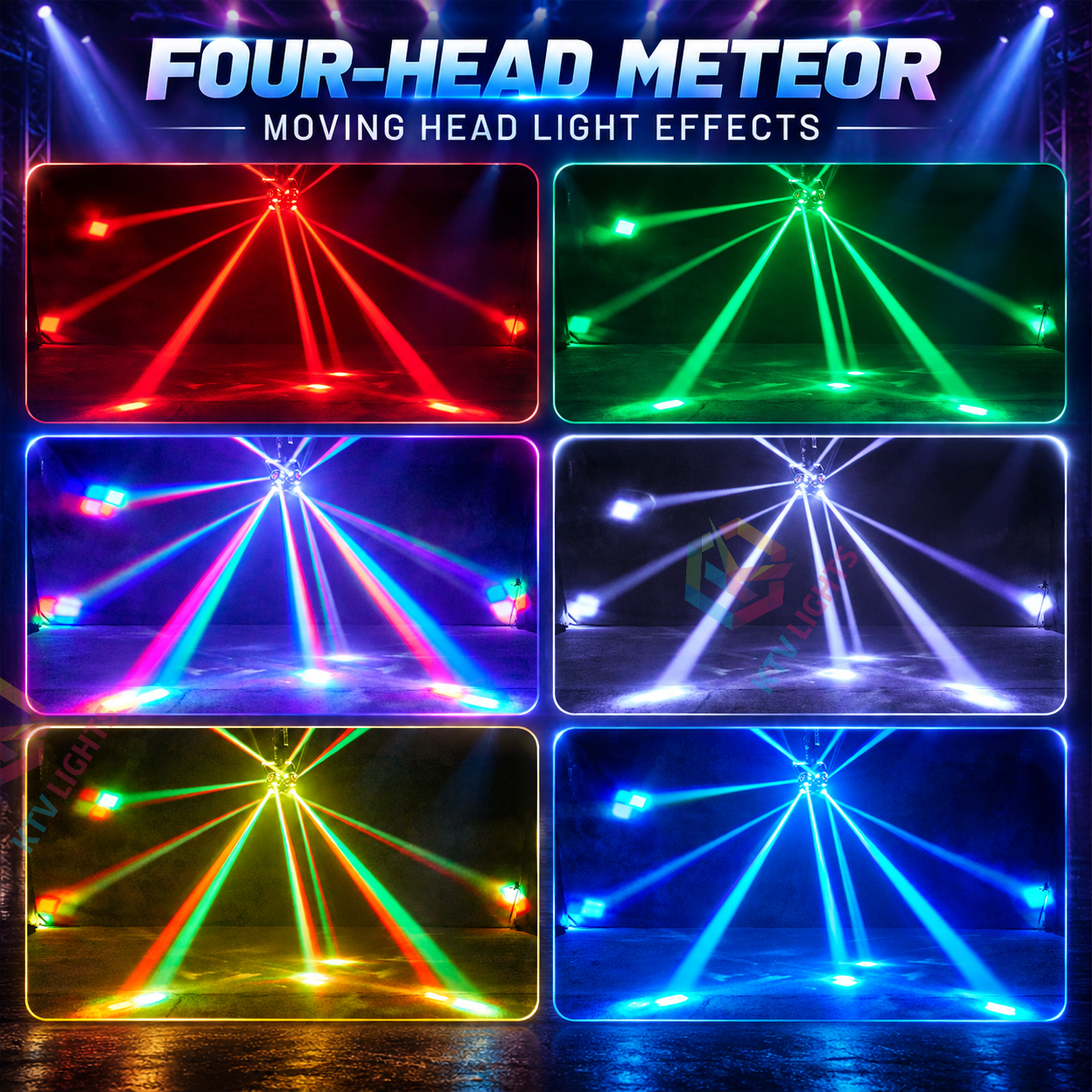 MeteorBeam – 180W 4-Arm Moving Head Laser Beam DJ Stage Light