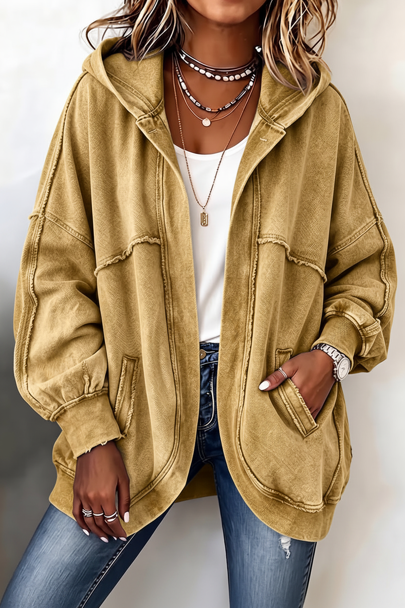 FadeHaven – 🎁🎉 Cozy Vintage-Washed Hooded Sweatshirt Jacket