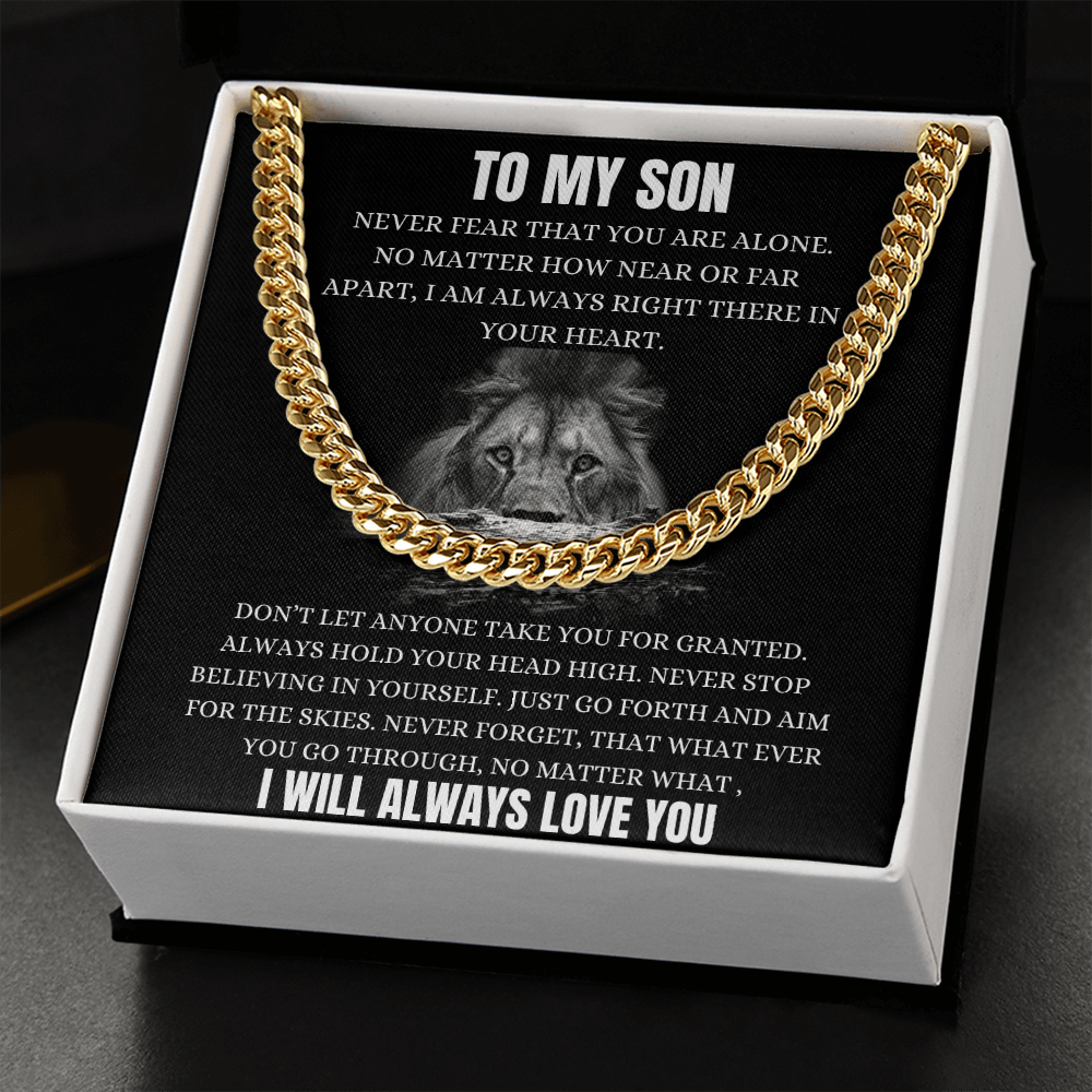 SonBond – To My Son Cuban Link Chain with Message Card
