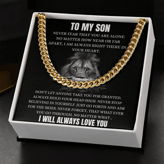 SonBond – To My Son Cuban Link Chain with Message Card