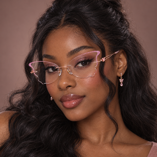 GlitterWing – Pink Butterfly Rimless Eyeglasses