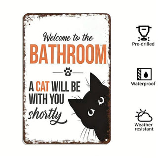 Vintage Black & White Cat Wall Art