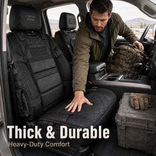 🎖️ TactiSeat – Military-Style Universal Car Seat Covers with Thick Padding & MOLLE Pockets