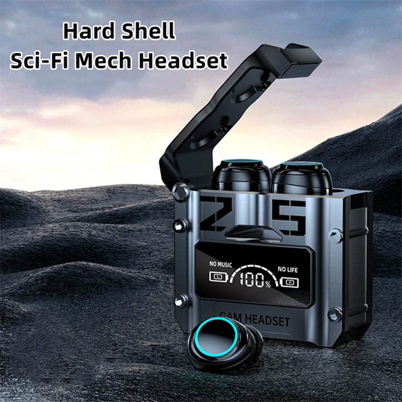 MechPods – Noise-Reduction Low-Latency Wireless Bluetooth Earbuds with Sci-Fi Hard-Shell Charging Case