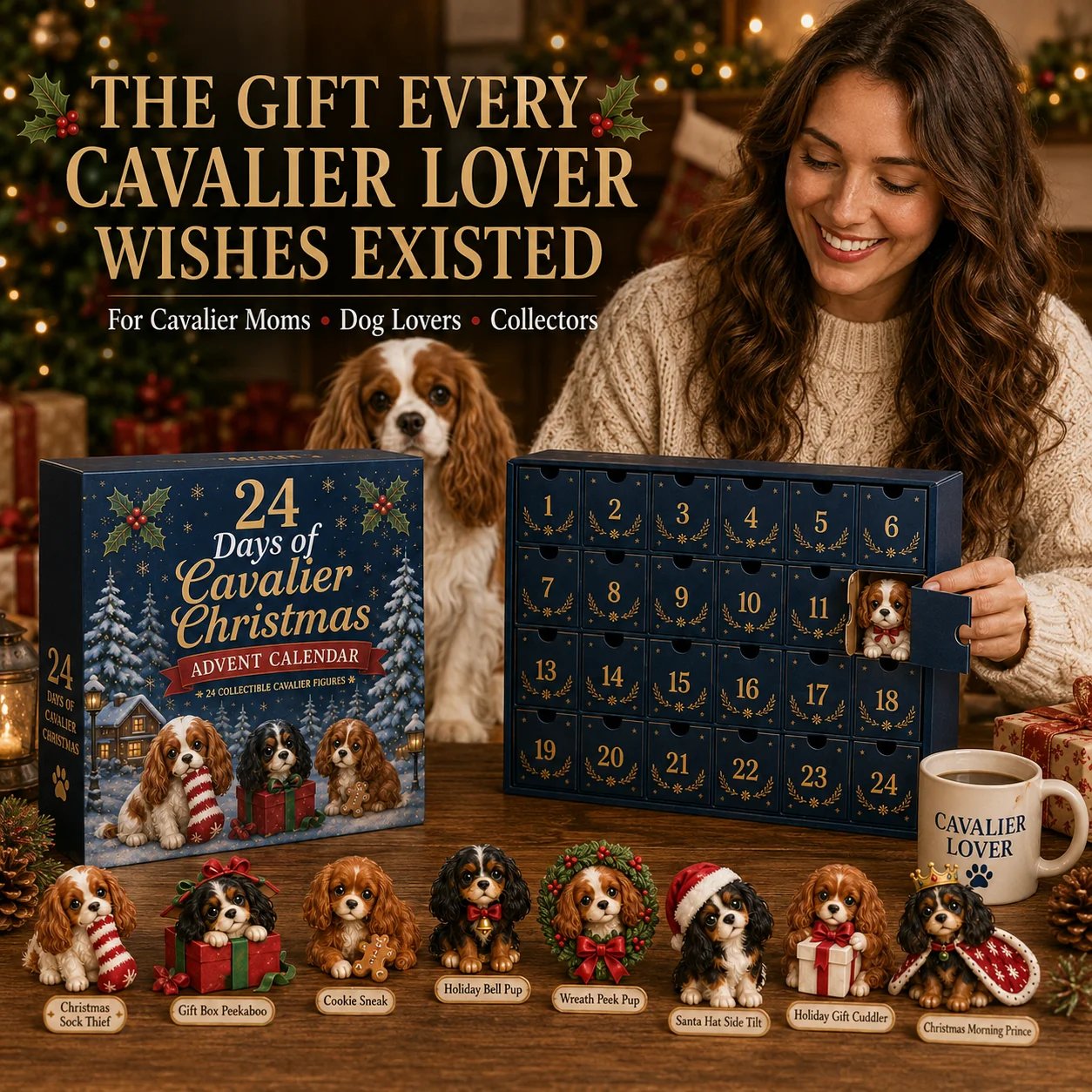 CavaCountdown – ⏰🐶 24 Days of Cavalier Christmas Advent Calendar 2026 with 24 Collectible Cavalier Surprises