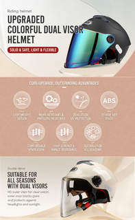 AirVisor – 🏍️ Lightweight Dual-Visor Motorcycle Helmet | ⚖️ Light & Flexible Riding Helmet | 🛡️ Sturdy ABS Shell