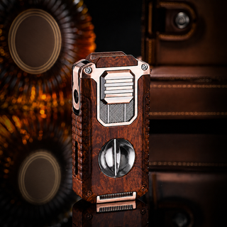 TriFlame – Vintage-Inspired Refillable Triple Torch Lighter with Built-In Tools