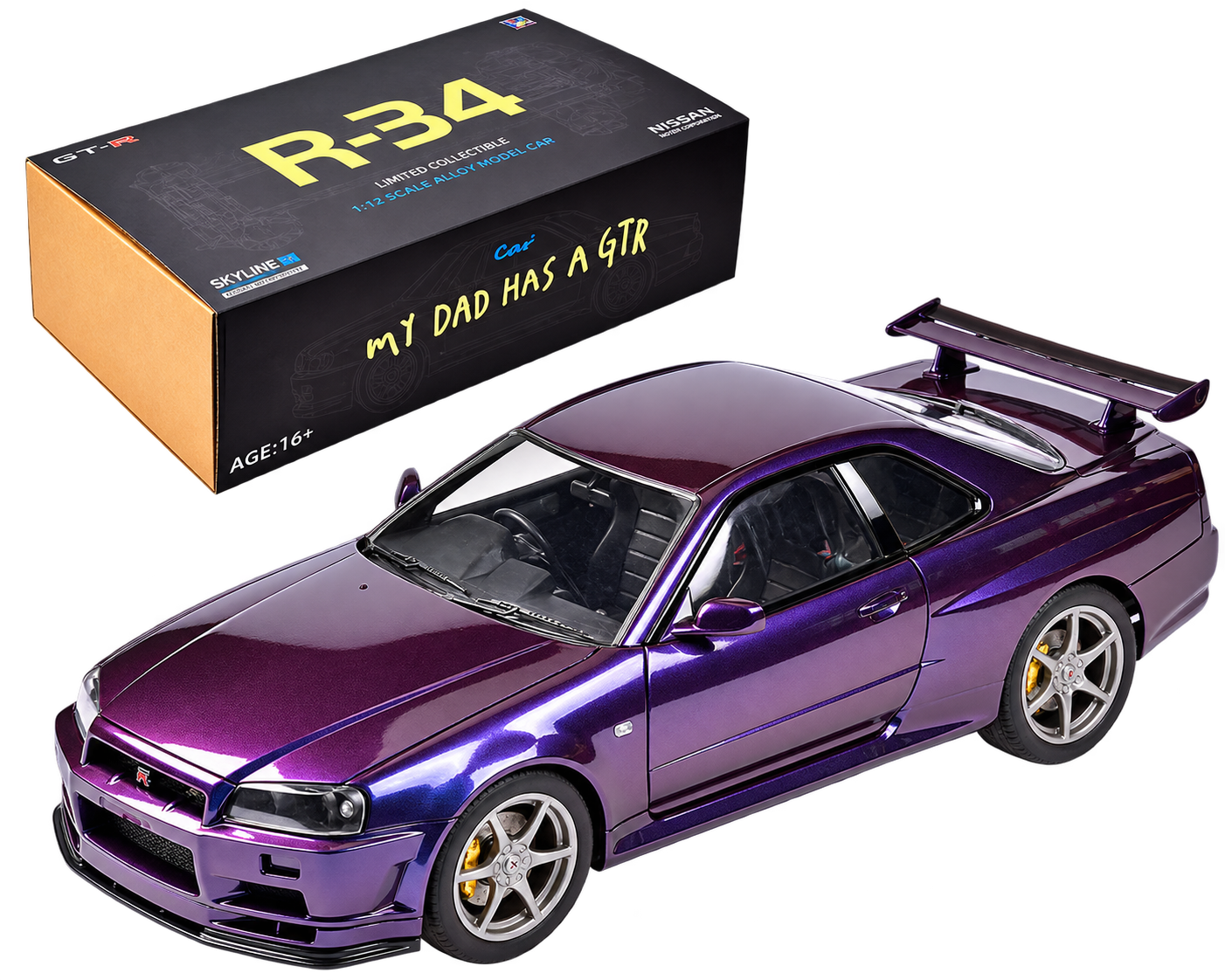 LegendForge – 1:12 Scale Skyline GT-R R34 Model Building Kit, 537 Parts