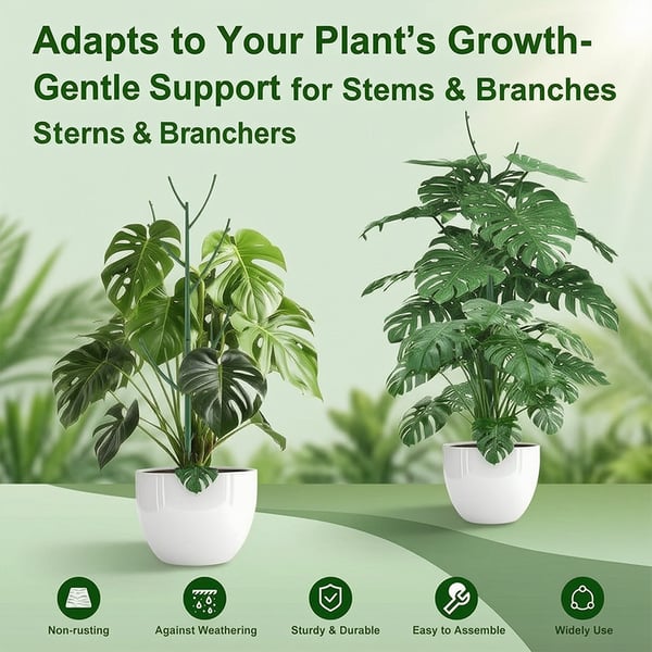 🌱 Adjustable Climbing Plant Stakes – Natural‑Look, Tool‑Free Support for Indoor & Outdoor Vertical Growth