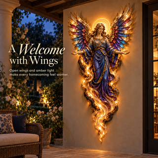 ✝️ HaloGrace – Lighted Angel Wall Sculpture ✨