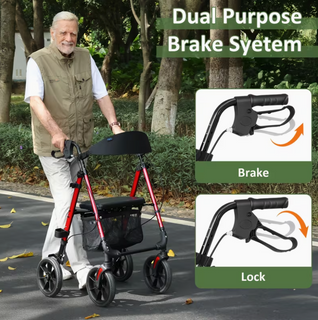 StrideEase – Foldable Rollator Walker with Seat, Lightweight for Seniors 🔥🔥🔥🔥