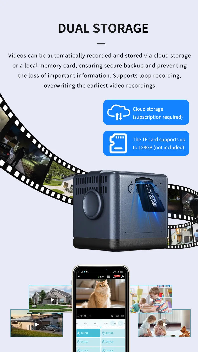 CubeGuard – 📶 Smart WiFi Security Camera, 1080P HD, 🌙 Night Vision & 🚨 Motion Detection
