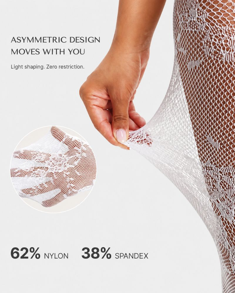 LaceSculpt – High-Waisted Floral Lace Shaping Tights