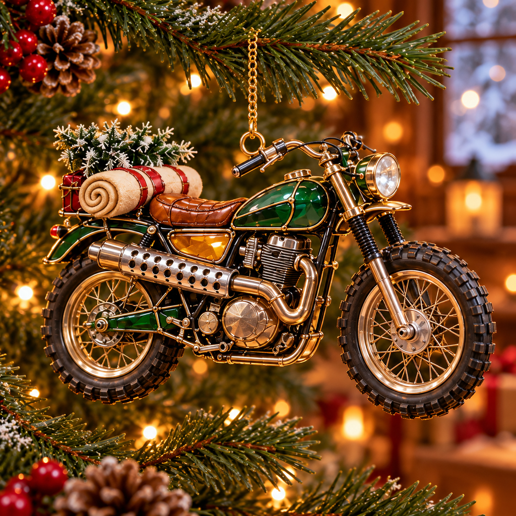 ✨ MotoGlow – 2026 Vintage Motorcycle Christmas Ornaments