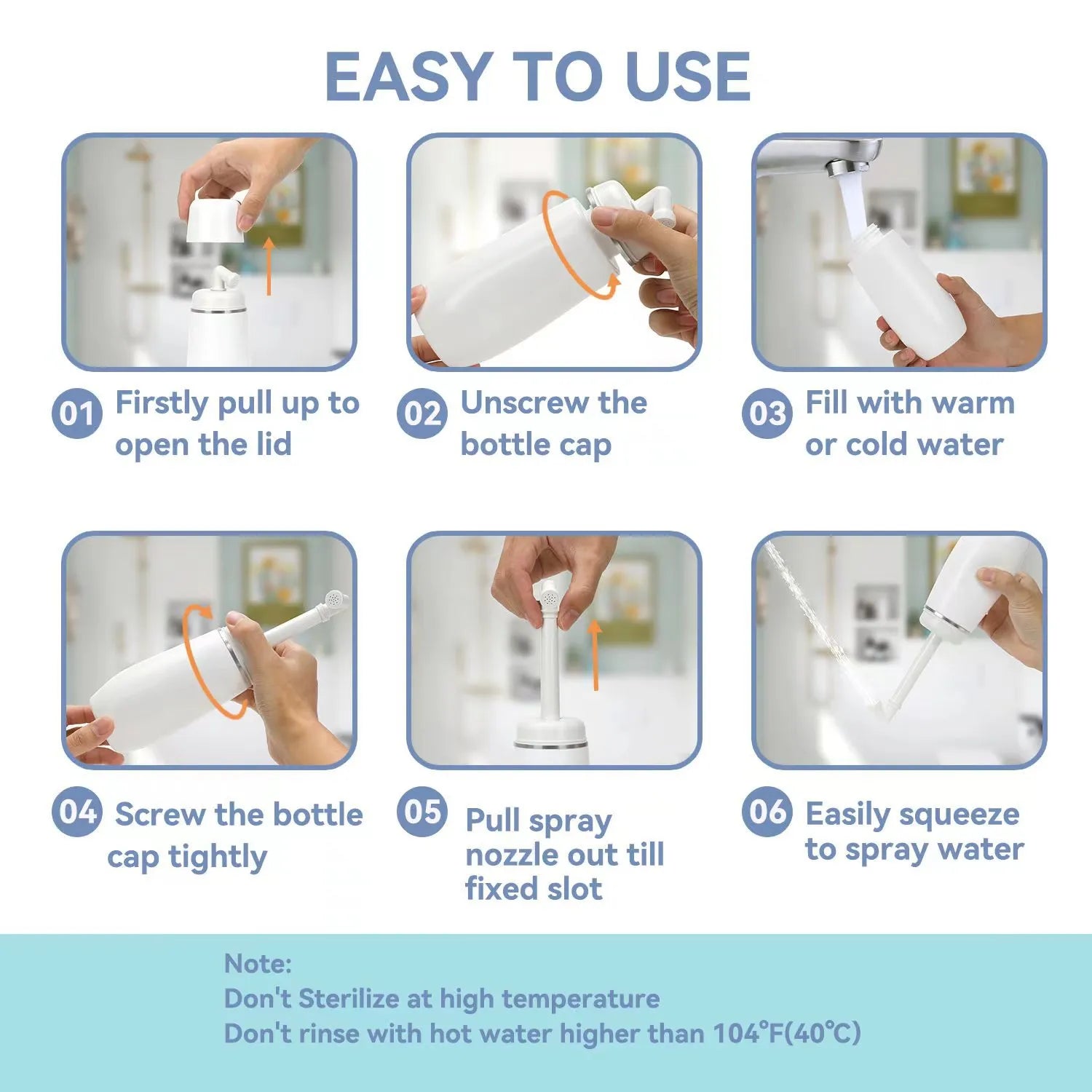 💧RinseEase 🧼 – 🕌 Portable Leak-Proof Bidet for Wudu & Daily Hygiene, 13.5 oz (400 ml) 🛒