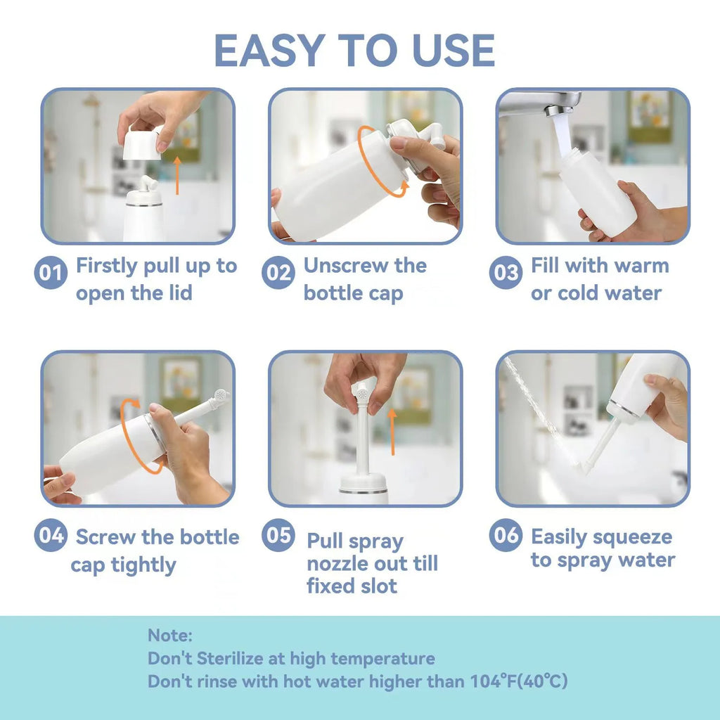 💧RinseEase 🧼 – 🕌 Portable Leak-Proof Bidet for Wudu & Daily Hygiene, 13.5 oz (400 ml) 🛒