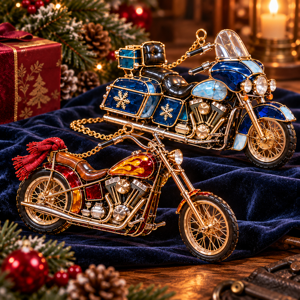 ✨ MotoGlow – 2026 Vintage Motorcycle Christmas Ornaments