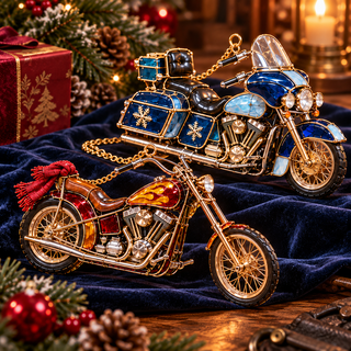 ✨ MotoGlow – 2026 Vintage Motorcycle Christmas Ornaments