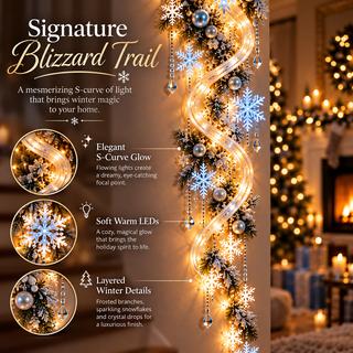 FrostCascade – 🔥🔥❄️ Giant Snowflake Blizzard Trail Christmas Wall Light