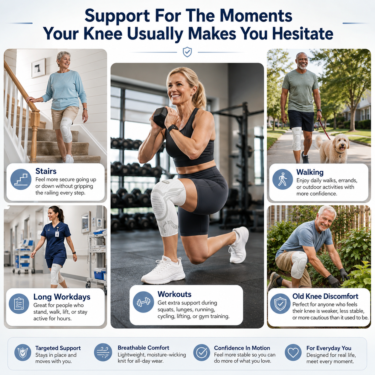 KneeLock – Adjustable Sports Knee Support Brace with Dial Fit