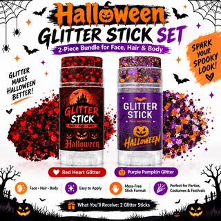GlitzSwipe – 🎃 Halloween Glitter Stick for Face, Hair & Body