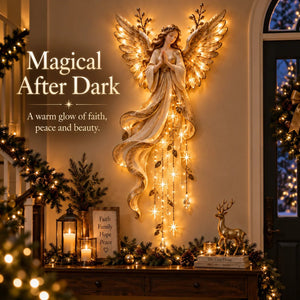 HaloCascade – ✨✨Guardian Angel Starfall Lighted Faith & Blessing Christmas Wall Decor✨