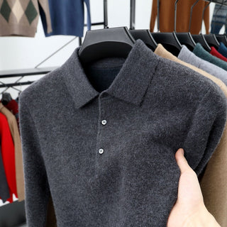 🎁KnitCrest – Men's Autumn & Winter Business Knitted Polo Sweater