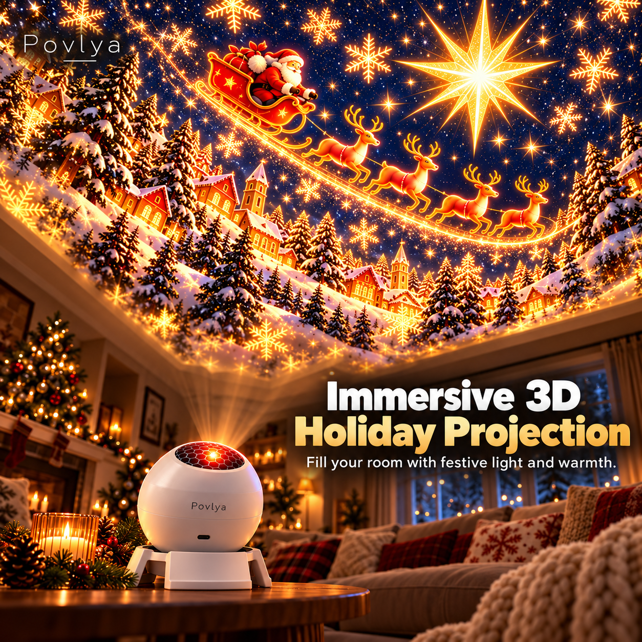🎄 NoelGlow – Christmas Projection Light ✨ Light Up the Holiday Magic