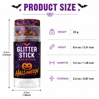 GlitzSwipe – 🎃 Halloween Glitter Stick for Face, Hair & Body