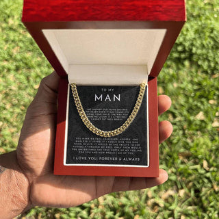 ForeverLink – To My Man Cuban Chain Necklace with Message Card