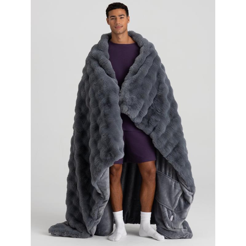 LavenderEmber – Lavender-Scented Heated Faux-Fur Blanket