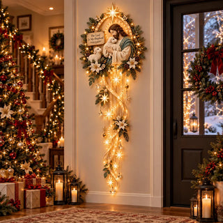 BethlehemGlow – ⏳ ✝️ Nativity Starfall Wall Light with Warm Golden Glow for Christmas Walls & Faith-Filled Homes ⭐