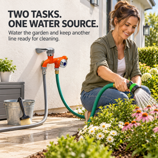 💧 TwinTap – Dual-Outlet Faucet with Two Independent Water Connections for Laundry, Garden & Everyday Cleaning