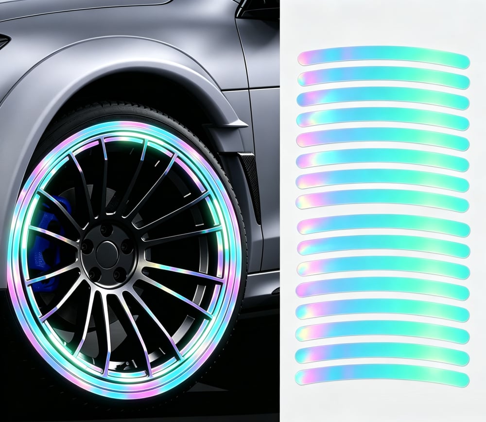 RimGlow – 20 PCS Creative Reflective Wheel Hub Rim Stickers