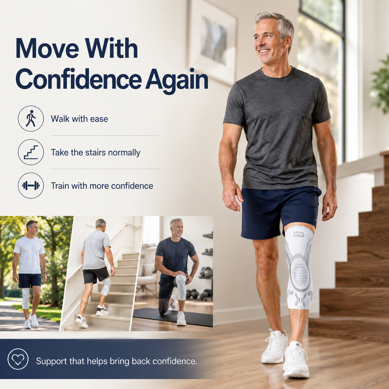 KneeLock – Adjustable Sports Knee Support Brace with Dial Fit